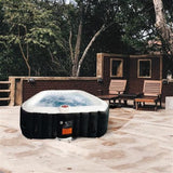Aleko Square Inflatable Hot Tub Spa With Cover 6 Person 250 Gallon Black and White HTISQ6BKWH-AP Hot Tubs