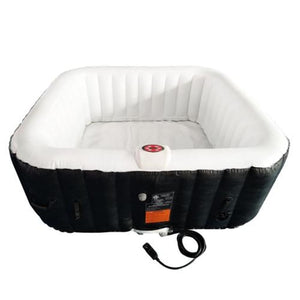 Aleko Square Inflatable Hot Tub Spa With Cover 6 Person 250 Gallon Black and White HTISQ6BKWH-AP Hot Tubs