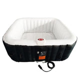 Aleko Square Inflatable Hot Tub Spa With Cover 6 Person 250 Gallon Black and White HTISQ6BKWH-AP Hot Tubs