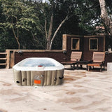 Aleko Square Inflatable Hot Tub Spa With Cover 6 Person 250 Gallon Brown and White HTISQ6BRWH-AP Hot Tubs