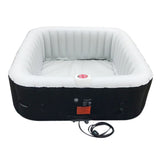 Aleko Square Inflatable Jetted Hot Tub with Cover - 6 Person - 265 Gallon - Black HTISQ6GYBK-AP Hot Tubs