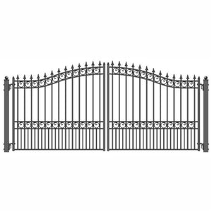 Aleko Steel Dual Swing Driveway Gate London Style 14 X 6 Ft Dg14Lond-Ap Dual Swing Driveway Gates