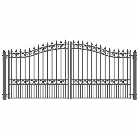 Aleko Steel Dual Swing Driveway Gate London Style 16 X 6 Ft Dg16Lond-Ap Dual Swing Driveway Gates