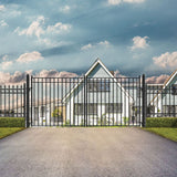 Aleko Steel Dual Swing Driveway Gate Madrid Style 14 x 6 ft DG14MADD-AP Dual Swing Driveway Gates