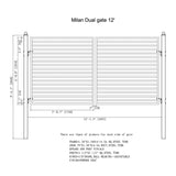 Aleko Steel Dual Swing Driveway Gate Milan Style 12 x 6 ft DG12MILD-AP Dual Swing Driveway Gates