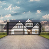 Aleko Steel Dual Swing Driveway Gate Milan Style 12 x 6 ft DG12MILD-AP Dual Swing Driveway Gates