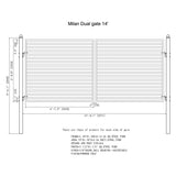 Aleko Steel Dual Swing Driveway Gate Milan Style 14 x 6 ft DG14MILD-AP Dual Swing Driveway Gates