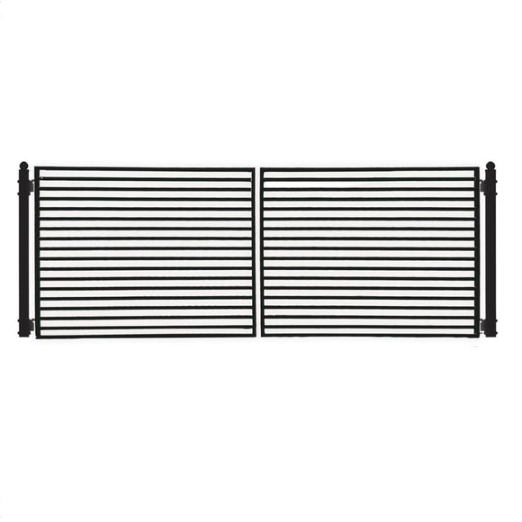 Aleko Steel Dual Swing Driveway Gate Milan Style 14 x 6 ft DG14MILD-AP Dual Swing Driveway Gates