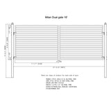 Aleko Steel Dual Swing Driveway Gate Milan Style 16 x 6 ft DG16MILD-AP Dual Swing Driveway Gates