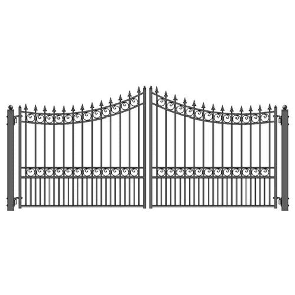 Aleko Steel Dual Swing Driveway Gate Moscow Style 16 X 6 Ft Dg16Mosd-Ap Dual Swing Driveway Gates