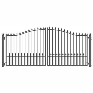Aleko Steel Dual Swing Driveway Gate Munich Style 14 X 6 Ft Dg14Mund-Ap Dual Swing Driveway Gates