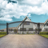 Aleko Steel Dual Swing Driveway Gate Paris Style 14 x 6 DG14PARD-AP Dual Swing Driveway Gates