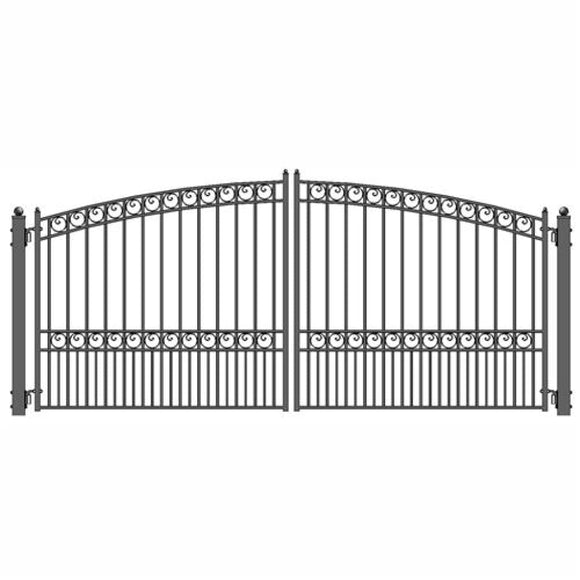 Aleko Steel Dual Swing Driveway Gate Paris Style 14 X 6 Dg14Pard-Ap Dual Swing Driveway Gates