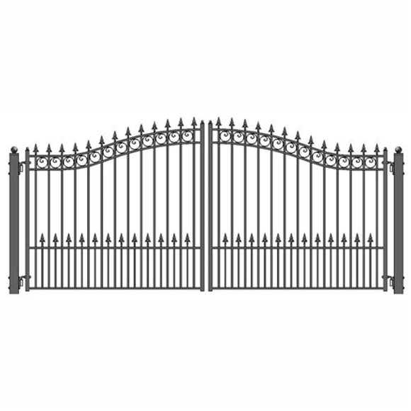 Aleko Steel Dual Swing Driveway Gate Prague Style 12 X 6 Ft Dg12Prad-Ap Dual Swing Driveway Gates