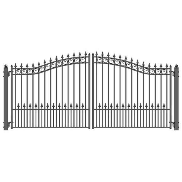 Aleko Steel Dual Swing Driveway Gate Prague Style 14 X 6 Ft Dg14Prad-Ap Dual Swing Driveway Gates