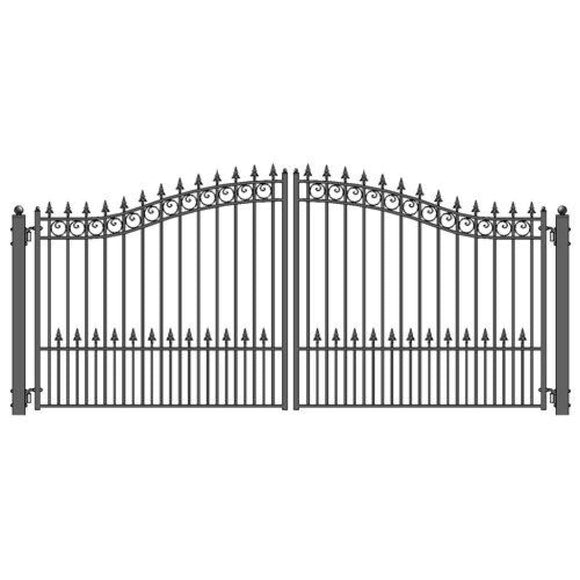 Aleko Steel Dual Swing Driveway Gate Prague Style 18 X 6 Ft Dg18Prad-Ap Dual Swing Driveway Gates