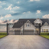 Aleko Steel Dual Swing Driveway Gate St.Petersburg Style 16 x 6 ft DG16SPTD-AP Dual Swing Driveway Gates