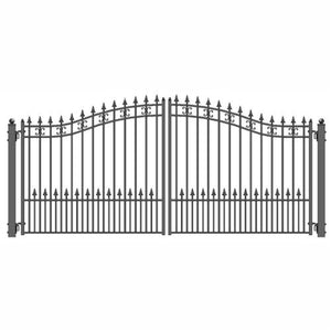 Aleko Steel Dual Swing Driveway Gate St.petersburg Style 16 X 6 Ft Dg16Sptd-Ap Dual Swing Driveway Gates