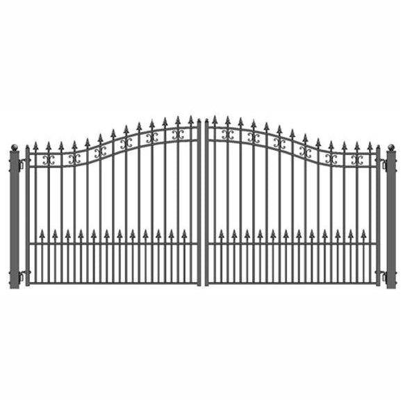 Aleko Steel Dual Swing Driveway Gate St.petersburg Style 16 X 6 Ft Dg16Sptd-Ap Dual Swing Driveway Gates