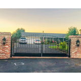 Aleko Steel Dual Swing Driveway Gate Venice Style 12 x 6 ft DG12VEND-AP Dual Swing Driveway Gates