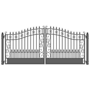 Aleko Steel Dual Swing Driveway Gate Venice Style 12 X 6 Ft Dg12Vend-Ap Dual Swing Driveway Gates