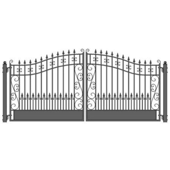 Aleko Steel Dual Swing Driveway Gate Venice Style 12 X 6 Ft Dg12Vend-Ap Dual Swing Driveway Gates