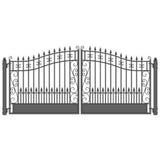 Aleko Steel Dual Swing Driveway Gate Venice Style 12 X 6 Ft Dg12Vend-Ap Dual Swing Driveway Gates