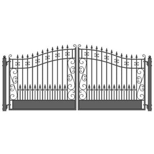 Aleko Steel Dual Swing Driveway Gate Venice Style 14 X 6 Ft Dg14Vend-Ap Dual Swing Driveway Gates