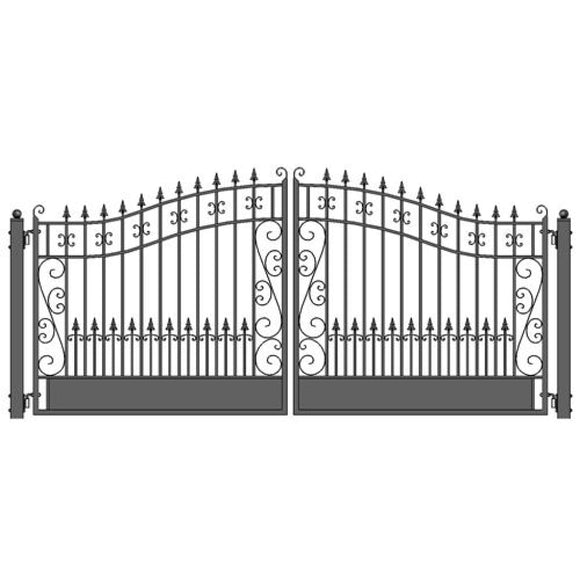 Aleko Steel Dual Swing Driveway Gate Venice Style 14 X 6 Ft Dg14Vend-Ap Dual Swing Driveway Gates