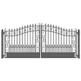 Aleko Steel Dual Swing Driveway Gate Venice Style 14 X 6 Ft Dg14Vend-Ap Dual Swing Driveway Gates