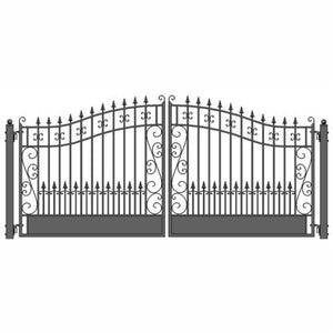 Aleko Steel Dual Swing Driveway Gate Venice Style 16 X 6 Ft Dg16Vend-Ap Dual Swing Driveway Gates