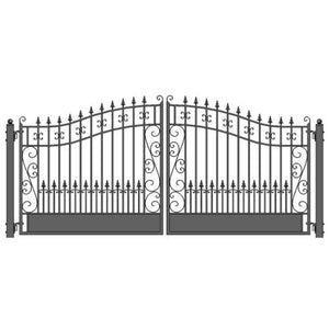 Aleko Steel Dual Swing Driveway Gate Venice Style 18 X 6 Ft Dg18Vend-Ap Dual Swing Driveway Gates