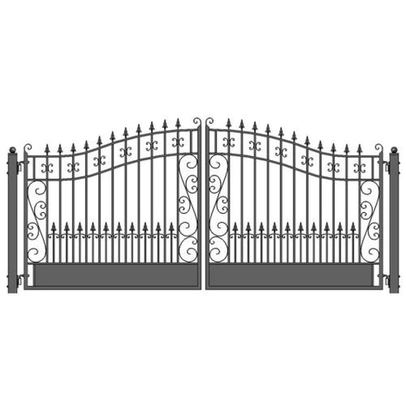 Aleko Steel Dual Swing Driveway Gate Venice Style 18 X 6 Ft Dg18Vend-Ap Dual Swing Driveway Gates