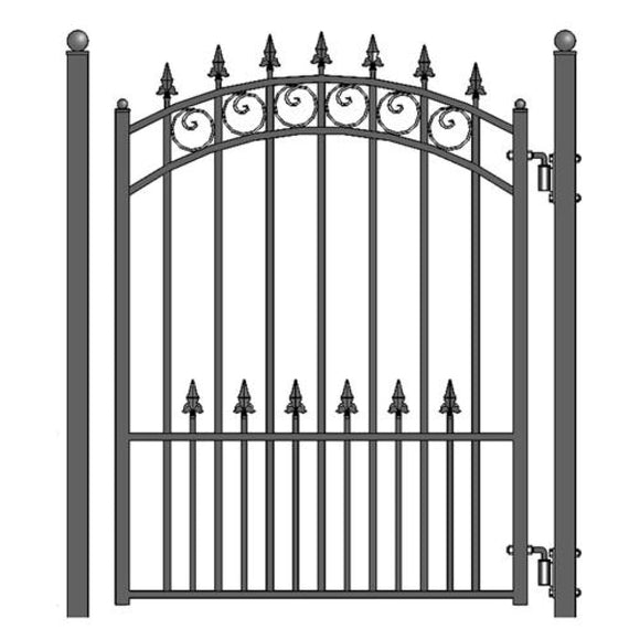 Aleko Steel Pedestrian Gate Prague Style 5 Ft Pgpra-Ap Pedestrian Gates
