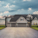Aleko Steel Single Swing Driveway Gate London Style 12 x 6 ft DG12LONSSW-AP Single Swing Driveway Gates