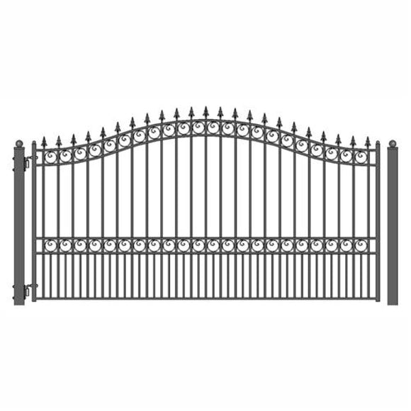 Aleko Steel Single Swing Driveway Gate London Style 12 X 6 Ft Dg12Lonssw-Ap Single Swing Driveway Gates