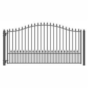 Aleko Steel Single Swing Driveway Gate Munich Style 12 X 6 Ft Dg12Munssw-Ap Single Swing Driveway Gates
