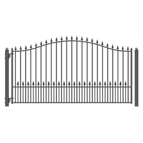 Aleko Steel Single Swing Driveway Gate Munich Style 12 X 6 Ft Dg12Munssw-Ap Single Swing Driveway Gates