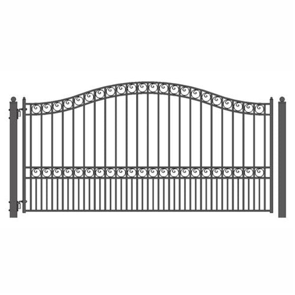 Aleko Steel Single Swing Driveway Gate Paris Style 12 X 6 Ft Dg12Parssw-Ap Single Swing Driveway Gates