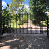 Aleko Steel Single Swing Driveway Gate Prague Style 12 x 6 ft DG12PRASSW-AP Single Swing Driveway Gates