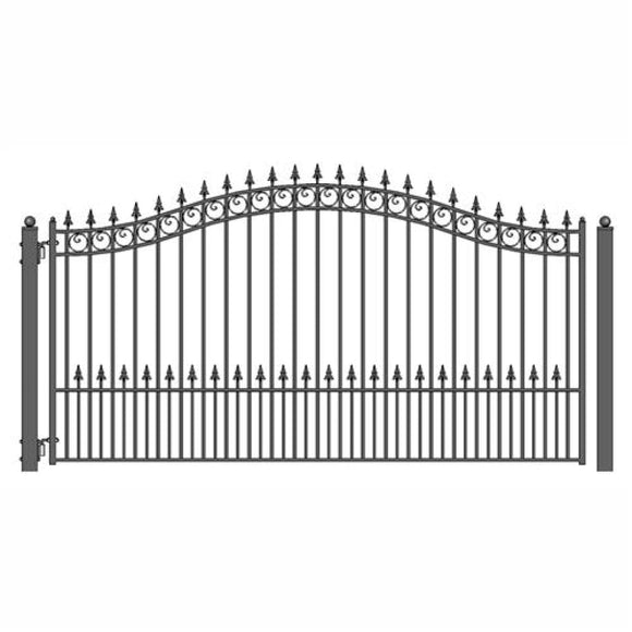 Aleko Steel Single Swing Driveway Gate Prague Style 12 X 6 Ft Dg12Prassw-Ap Single Swing Driveway Gates