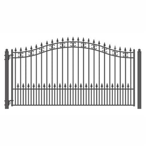 Aleko Steel Single Swing Driveway Gate St.petersburg Style 14 X 6 Ft Dg14Sptssw-Ap Single Swing Driveway Gates