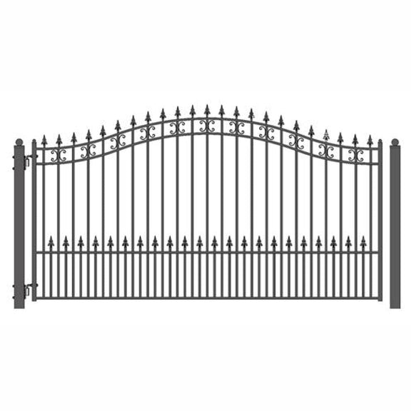 Aleko Steel Single Swing Driveway Gate St.petersburg 18 X 6 Ft Dg18Sptssw-Ap Single Swing Driveway Gates