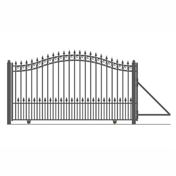 Aleko Steel Sliding Driveway Gate Prague Style 12 X 6 Ft Dg12Prassl-Ap Sliding Driveway Gates