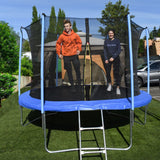 Aleko Trampoline with Safety Net and Ladder - 12 Feet - Black and Blue TRP12-AP Fun Zone