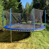 Aleko Trampoline with Safety Net and Ladder - 12 Feet - Black and Blue TRP12-AP Fun Zone