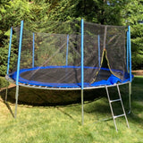 Aleko Trampoline with Safety Net and Ladder - 12 Feet - Black and Blue TRP12-AP Fun Zone