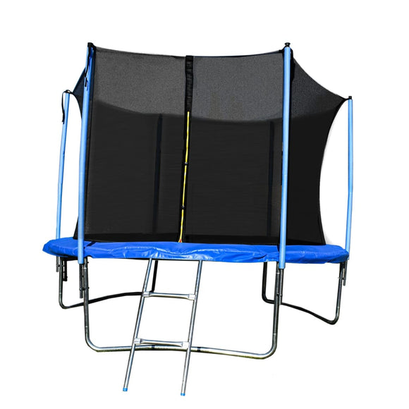 Aleko Trampoline with Safety Net and Ladder - 12 Feet - Black and Blue TRP12-AP Fun Zone