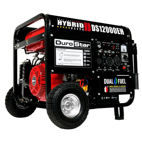 Duromax 12000-Watt 18 Hp Portable Hybrid Gas Propane Generator Ds12000Eh Dual Fuel Generators