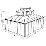 Exaco Cathedral Victorian Greenhouse with Large Cupola Exaco Greenhouse and Accessories